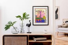 Load image into Gallery viewer, Mexico City Wall Art, Mexico Poster, Mexico City Print, Mexico City stamp art print, Mexican Travel Decor, Travelers gift