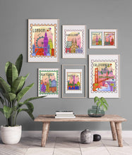 Load image into Gallery viewer, Barcelona Spain Wall Art Print, Barcelona Poster, Spain art Print, Barcelona stamp art print, Spanish Travel Decor, Travelers gift, Affiche