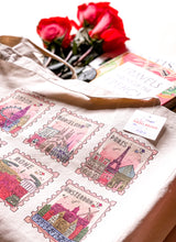 Load image into Gallery viewer, COLUMBUS, LONDON, BARCELONA, PARIS, ROME,AMSTERDAM STAMP TOTE BAG