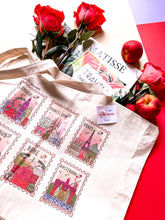 Load image into Gallery viewer, COLUMBUS, LONDON, BARCELONA, PARIS, ROME,AMSTERDAM STAMP TOTE BAG