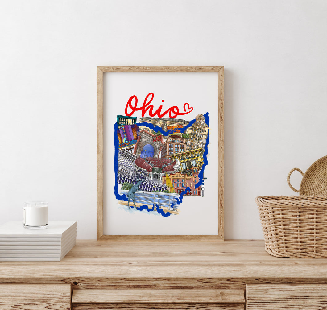 Ohio with Heart art print